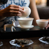 Brewing with Handmade Crackle Gaiwan
