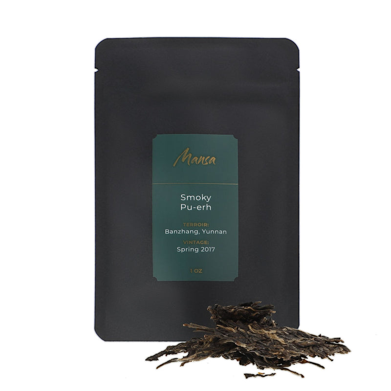 Smoky Pu-erh Tea - Packaging and Dry Leaves