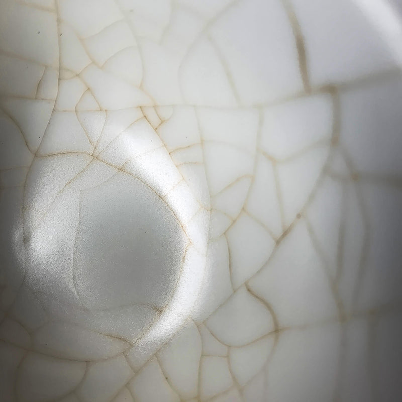 Details of crackle glaze on handmade gaiwan